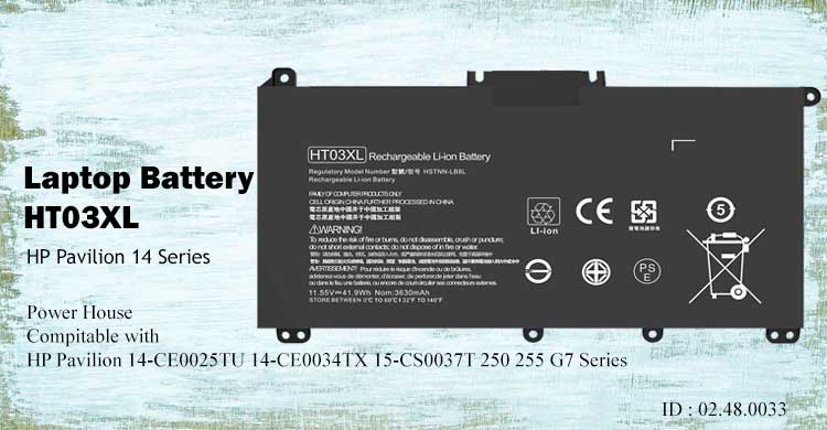 Power House HT03XL Battery For HP Pavilion 14-CE0025TU 14-CE0034TX 15-CS0037T 250 255 G7 Series